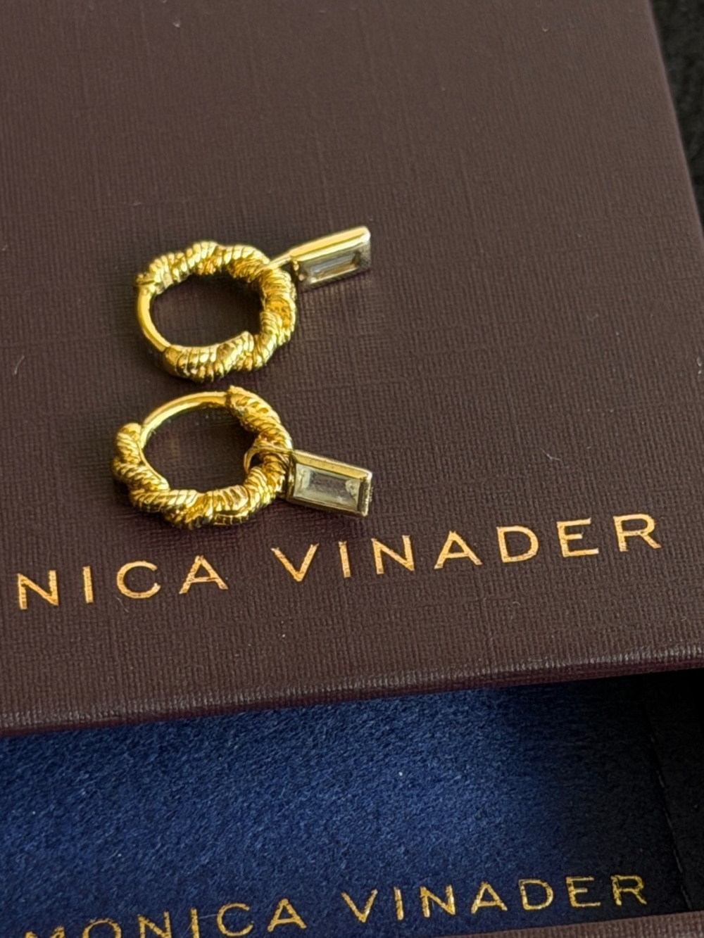 Monica Vinader Mini hoops with gemstone drops Earrings